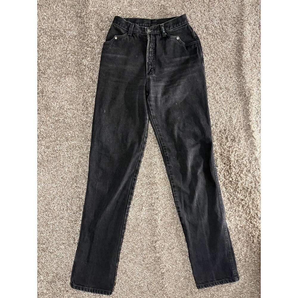 VTG Rocky Mountain Jeans Womens 28/7 Black High Rise No Back Pockets Made in USA